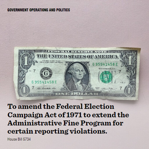 H.R.5734 118 To amend the Federal Election Campaign Act of 1971 to extend the Administrative Fine Progr