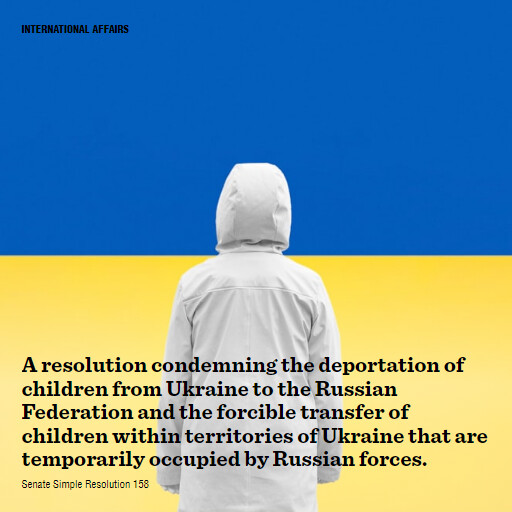 S.Res.158 118 A resolution condemning the deportation of children from Ukraine to the Russian Federation