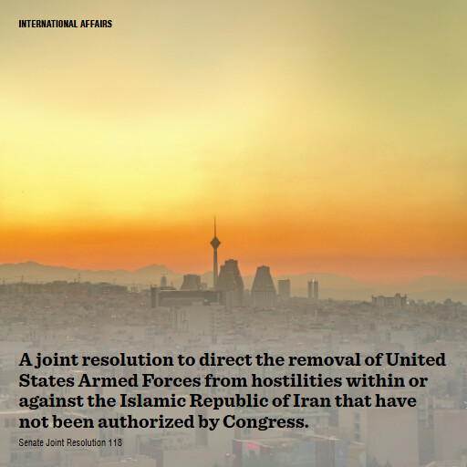S.J.Res.118 119 A joint resolution to direct the removal of United States Armed Forces from hostilities wi